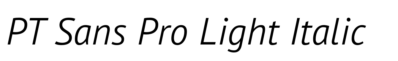 PT Sans Pro Light Italic